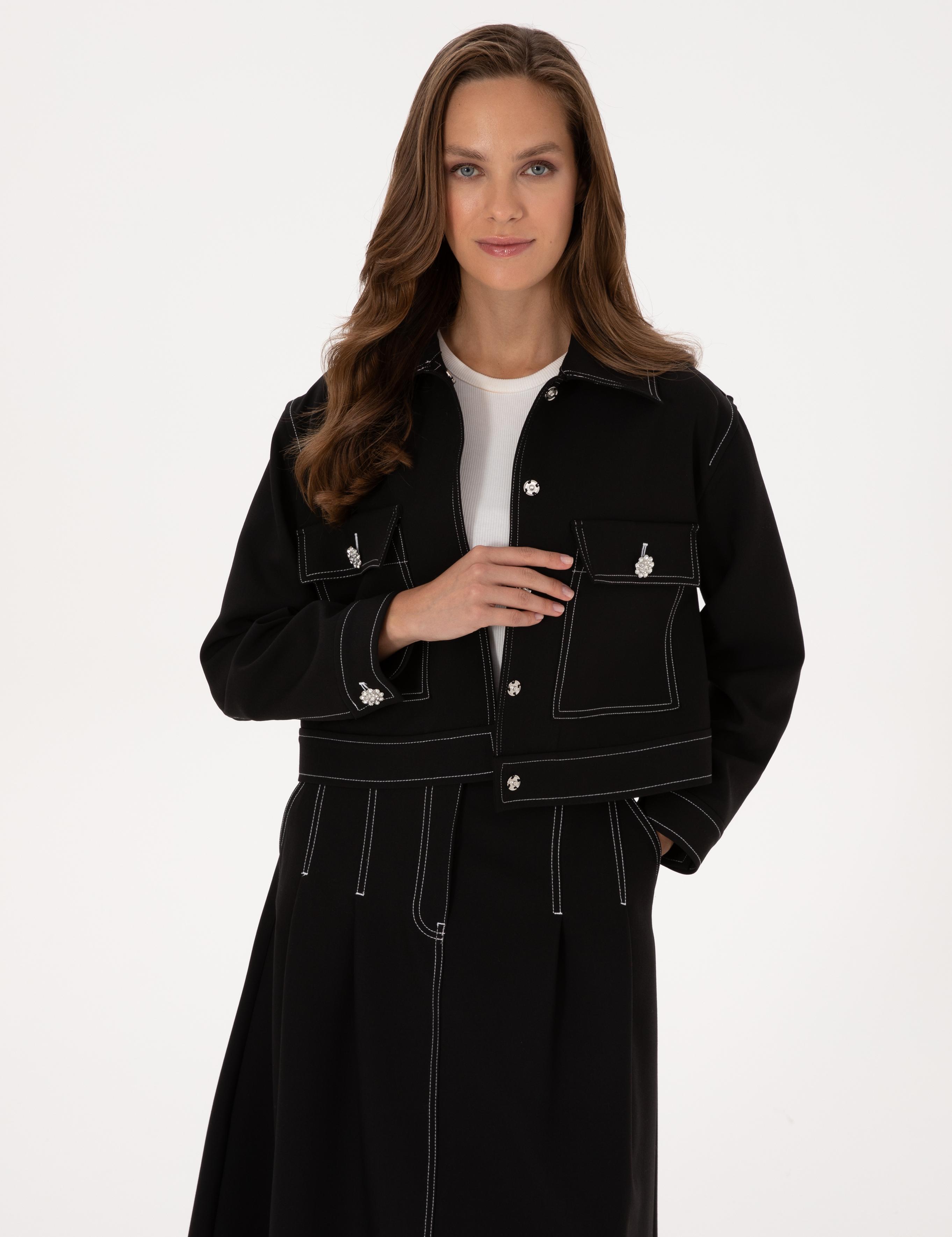 Siyah Crop Top Ceket