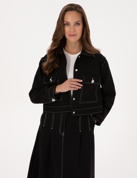 Siyah Crop Top Ceket - 50310060003