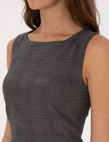 Antrasit Slim Fit Dokuma Elbise