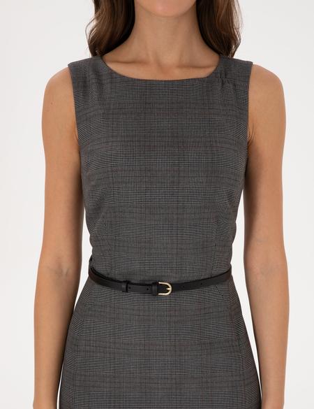 Antrasit Slim Fit Dokuma Elbise - 50313179002