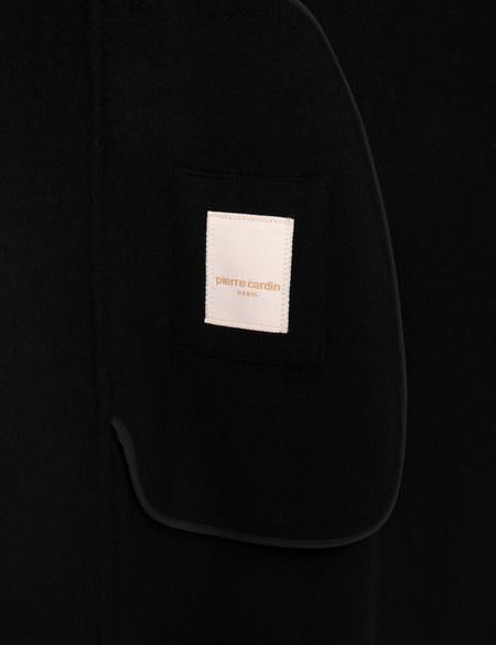 Siyah Regular Fit Kaşe Kaban - 50309079003