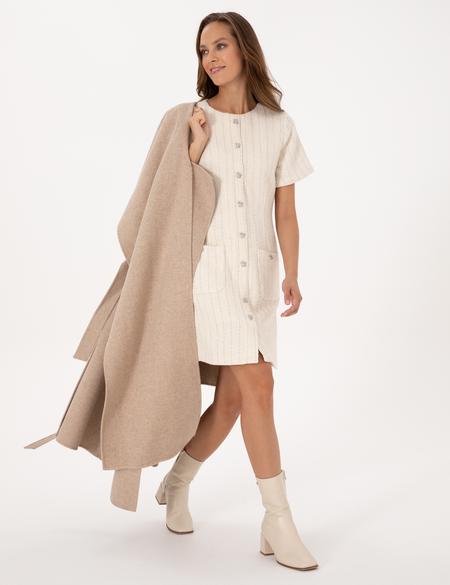 Ekru Regular Fit Tüvit Dokuma Elbise - 50318252004