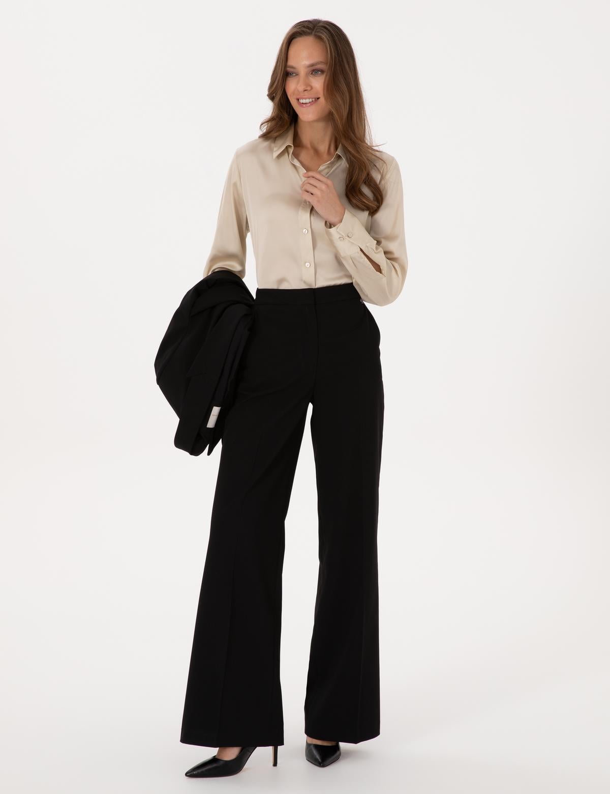 Kum Regular Fit Saten Uzun Kollu Gömlek - 50319346017