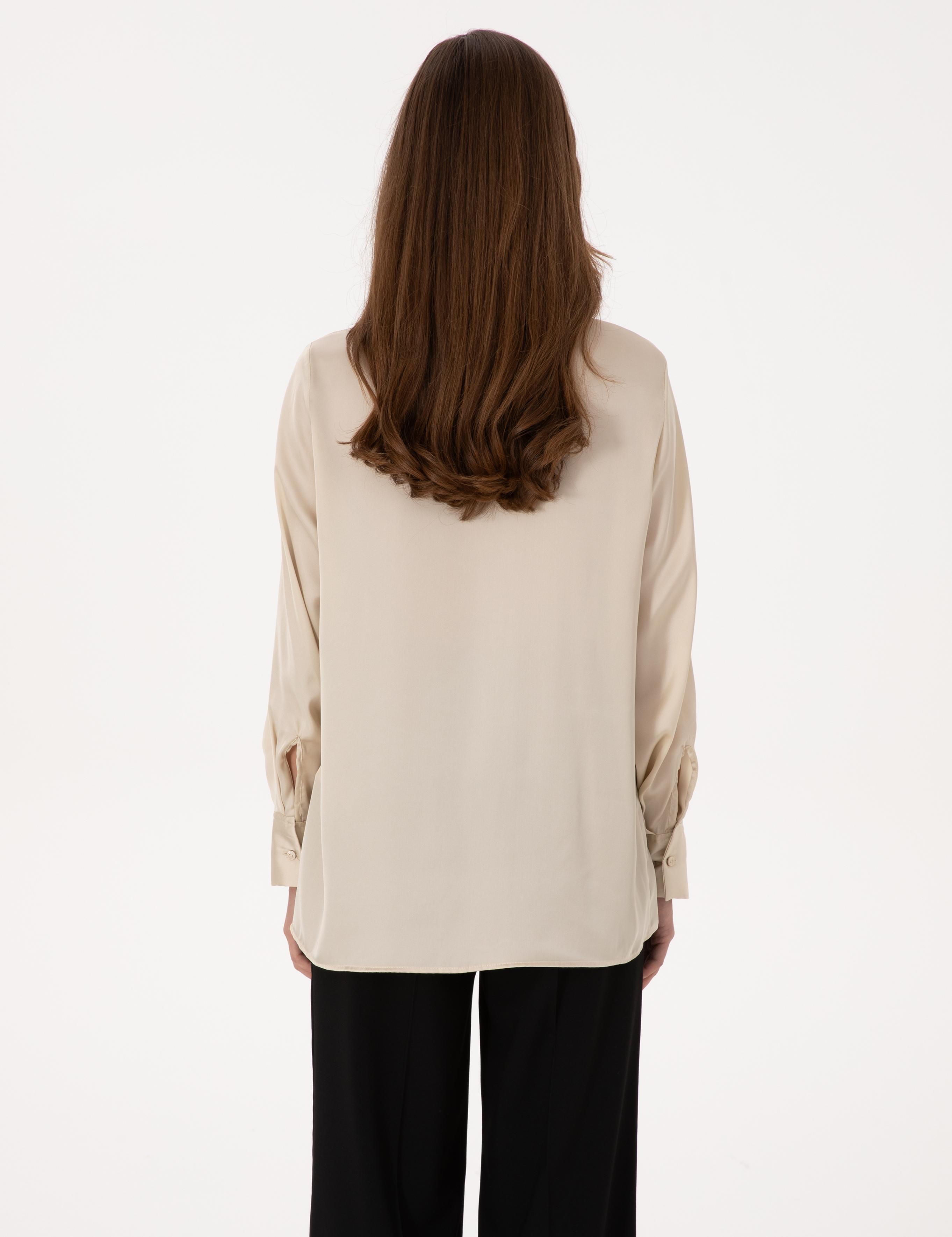 Kum Regular Fit Saten Uzun Kollu Gömlek