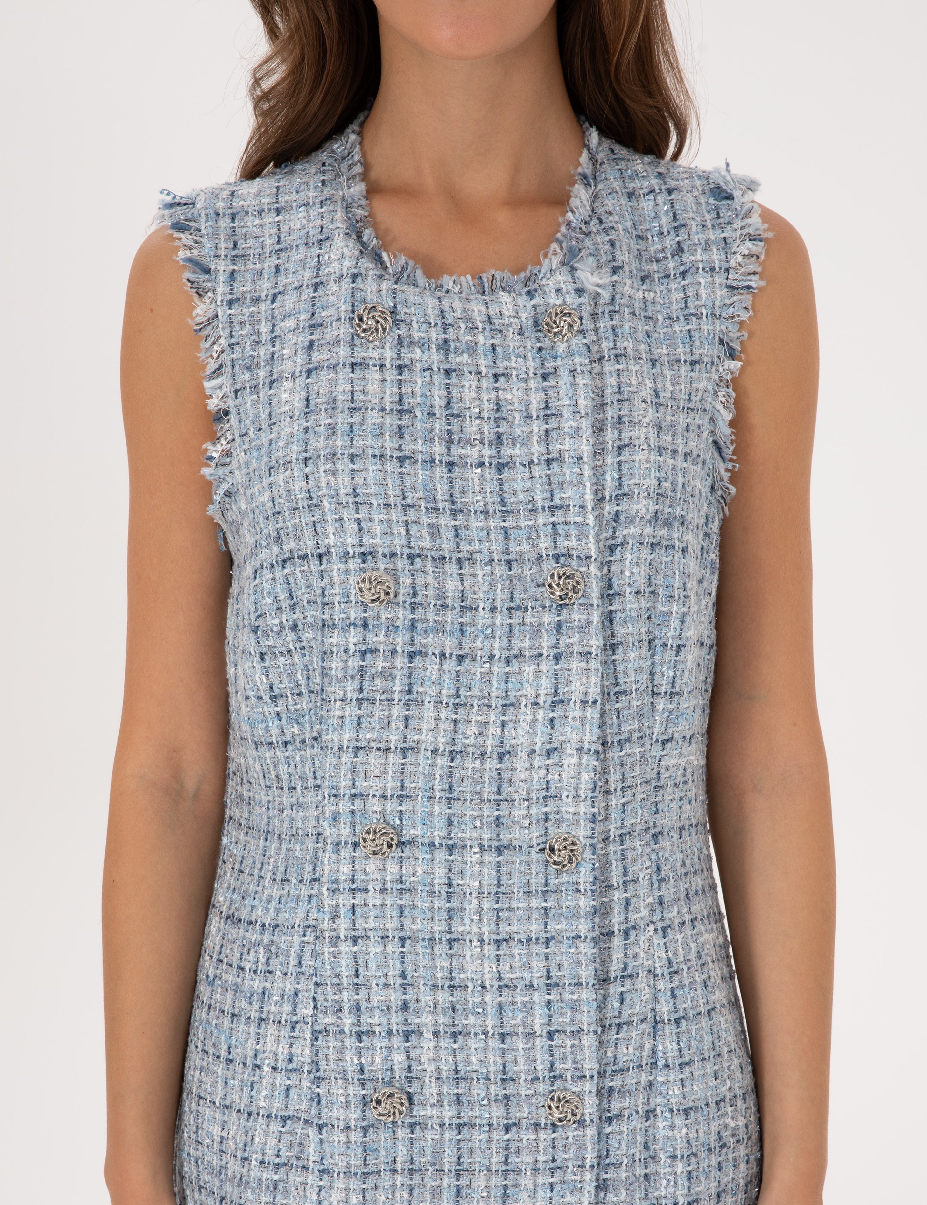 Mavi Slim Fit Dokuma Elbise