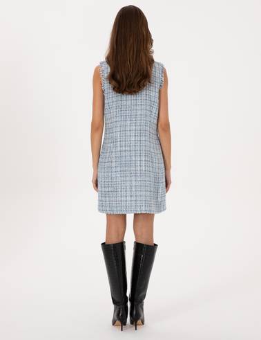 Mavi Slim Fit Dokuma Elbise