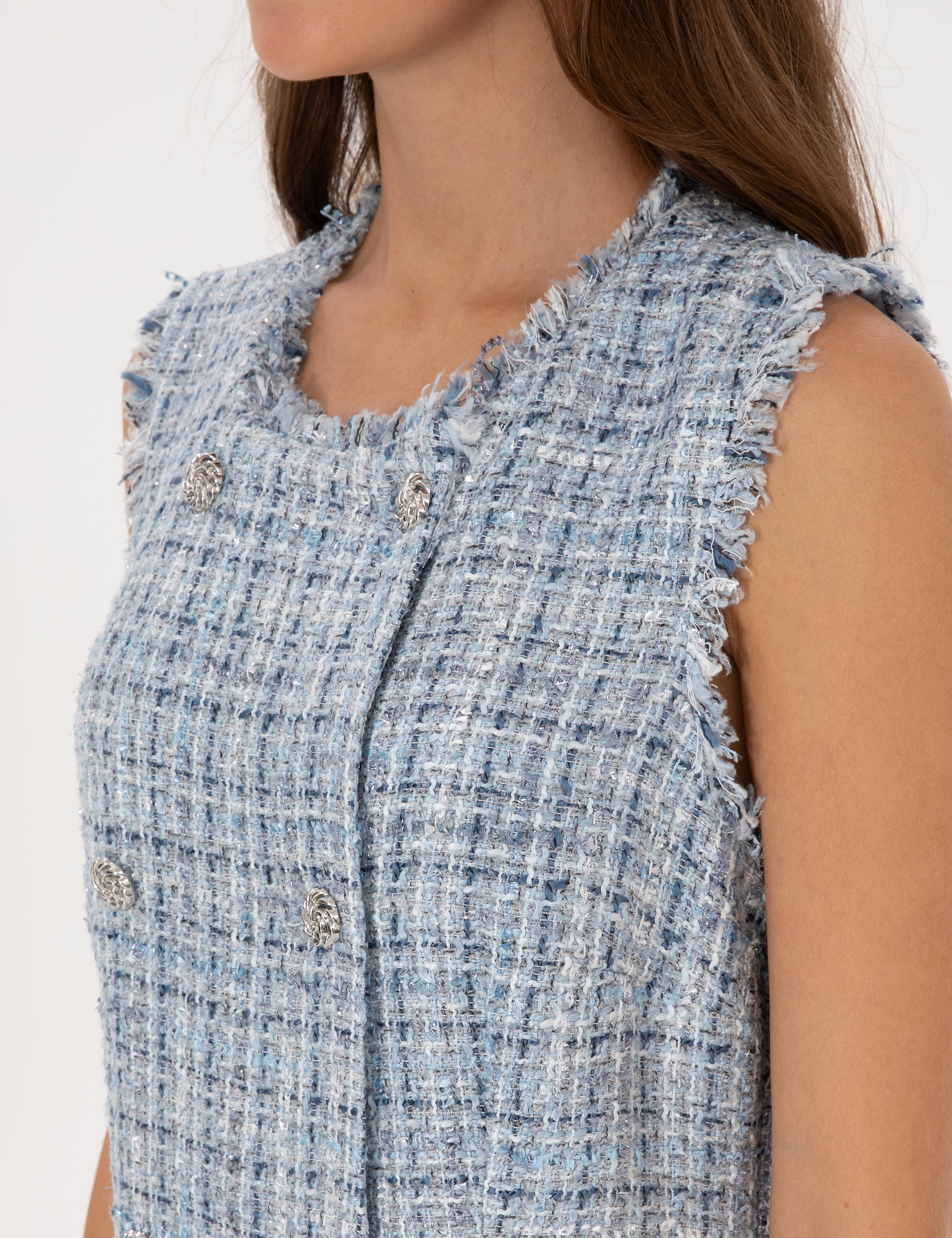 Mavi Slim Fit Dokuma Elbise - Image 6