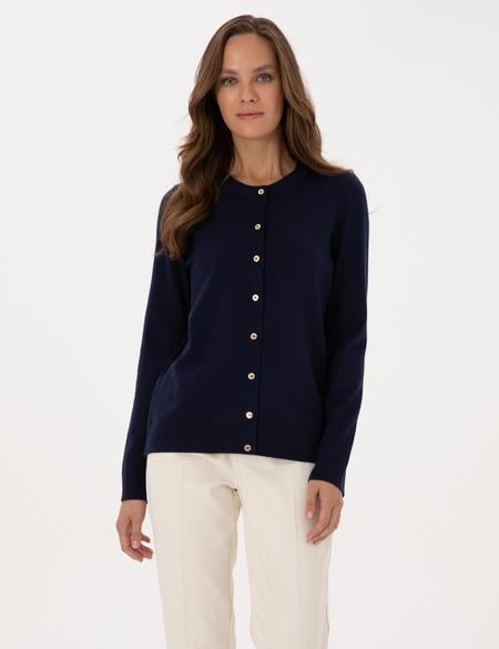 Lacivert Slim Fit Triko Hırka - 50316337014