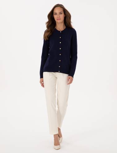 Lacivert Slim Fit Triko Hırka