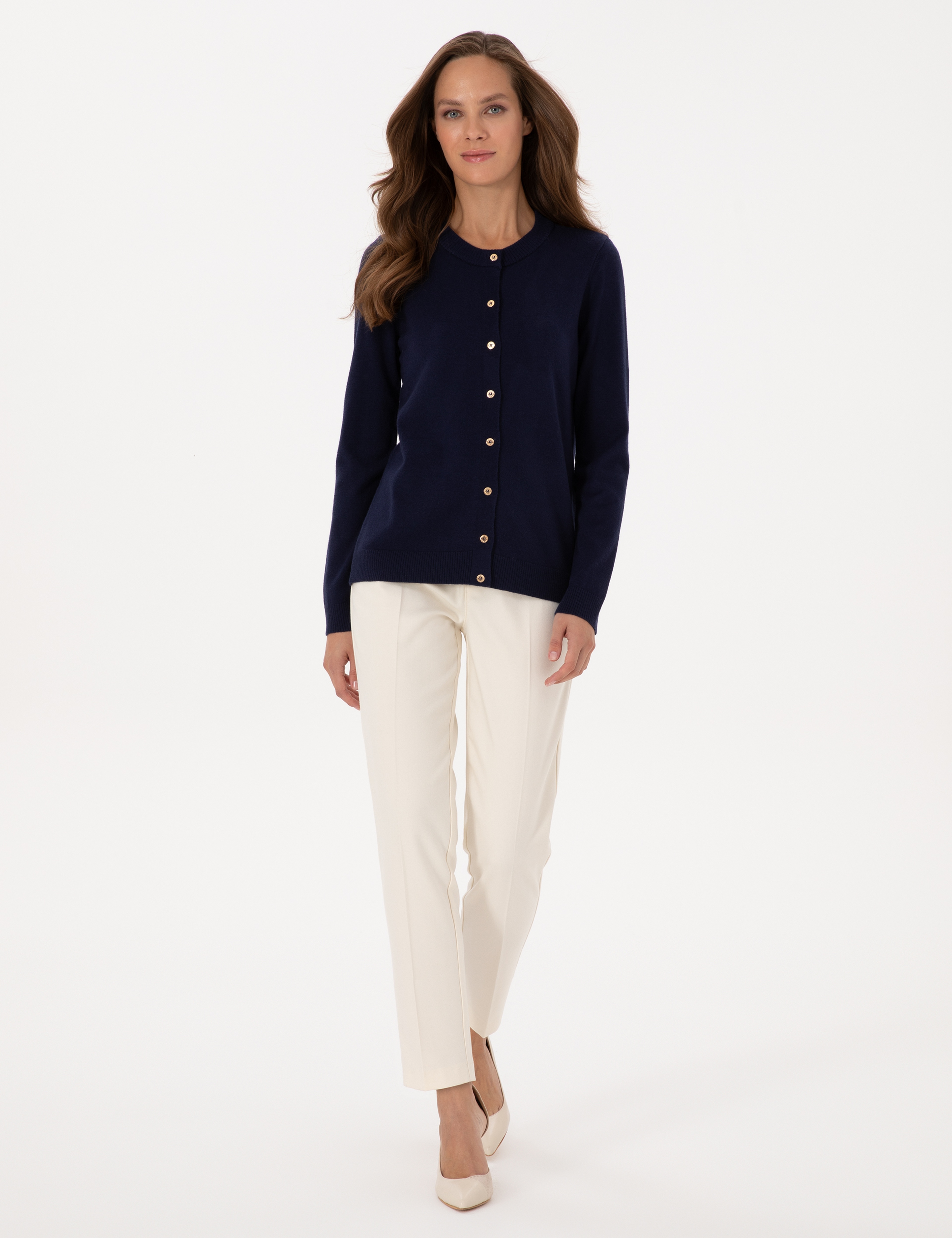 Lacivert Slim Fit Triko Hırka