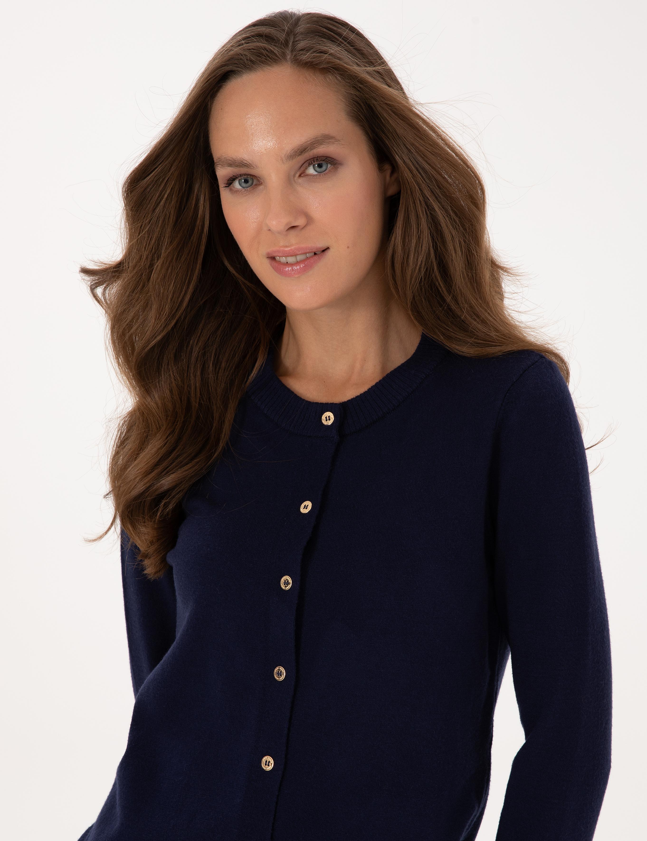 Lacivert Slim Fit Triko Hırka