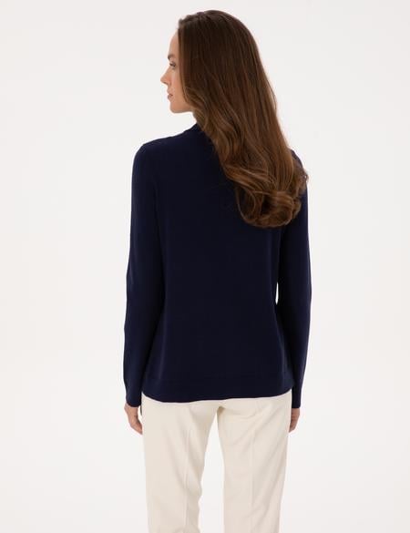 Lacivert Slim Fit Triko Hırka - 50316337014