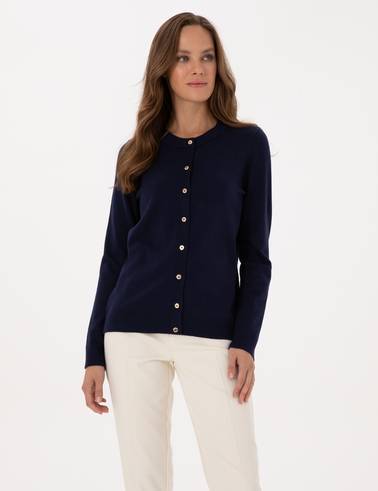 Lacivert Slim Fit Triko Hırka