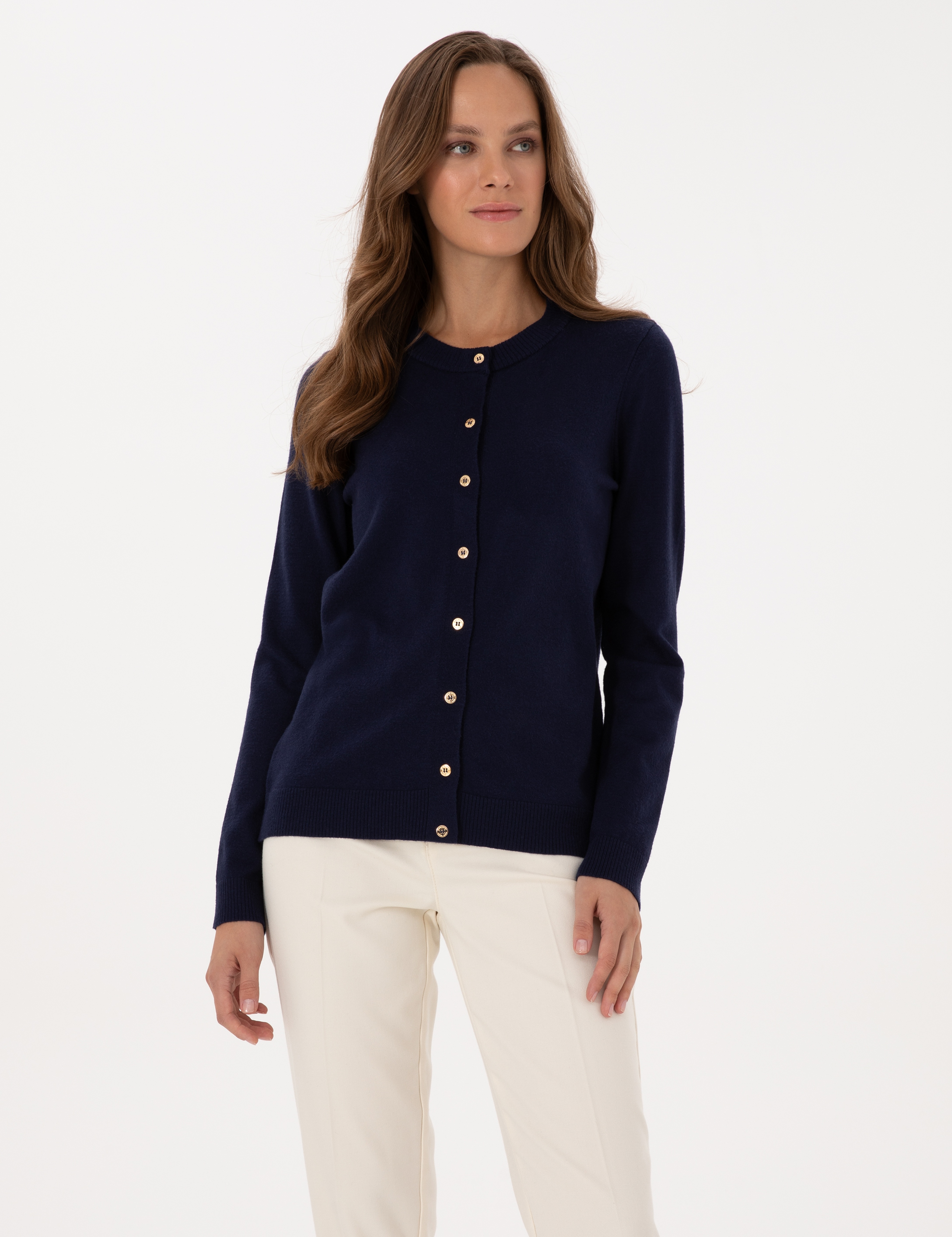 Lacivert Slim Fit Triko Hırka - Image 1