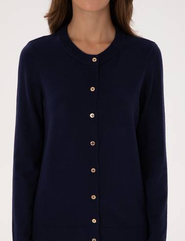 Lacivert Slim Fit Triko Hırka
