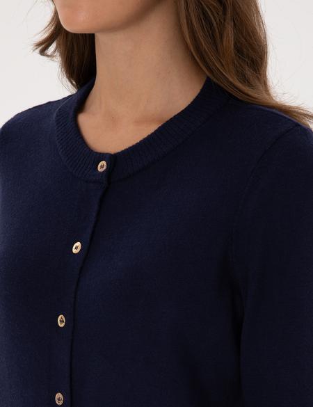 Lacivert Slim Fit Triko Hırka - 50316337014