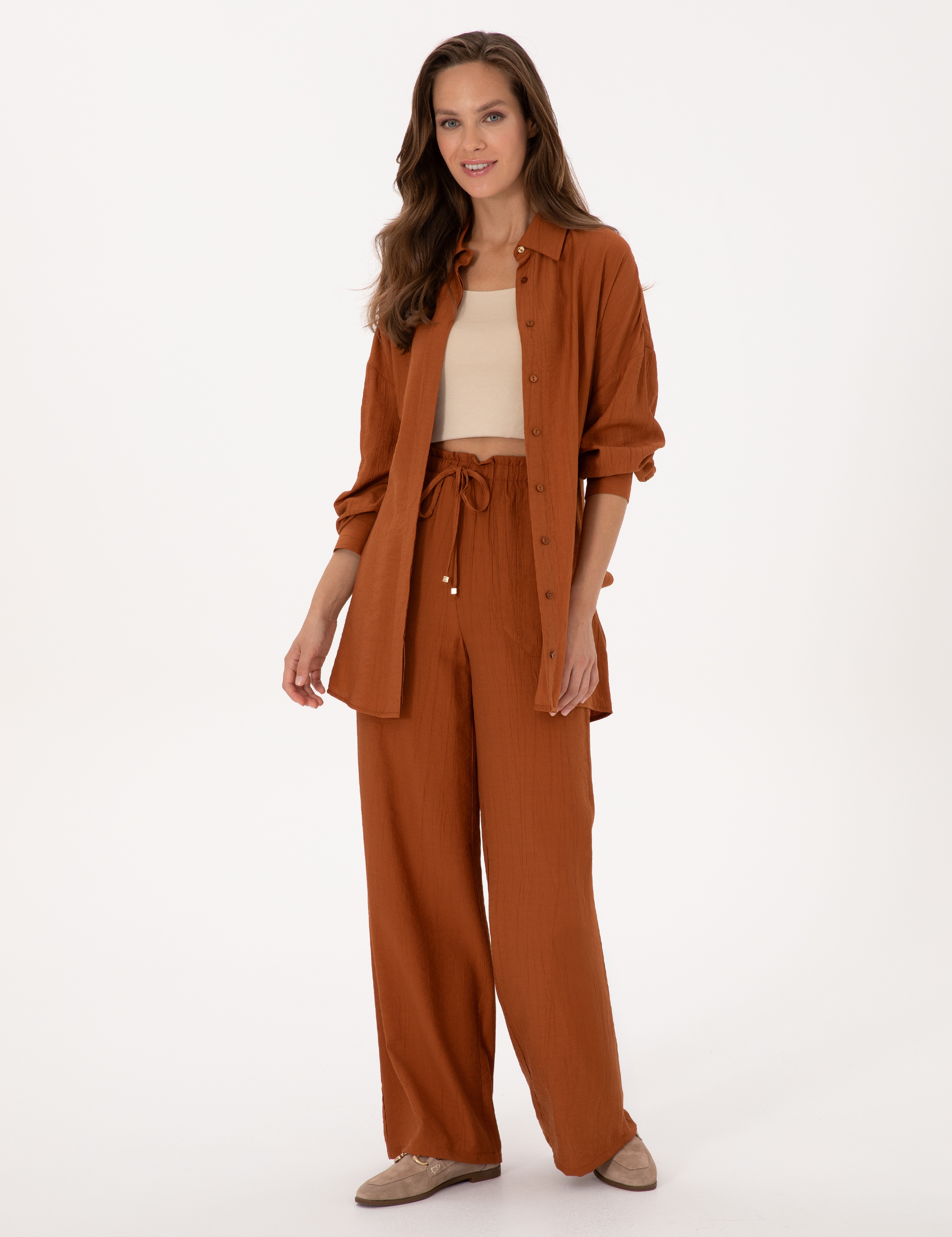 Tarçın Loose Fit Kanvas Pantolon - Image 3