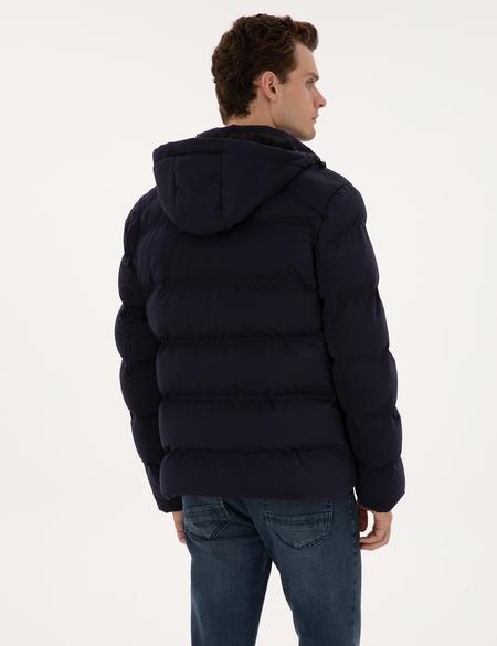 Lacivert Kapüşonlu Mont - 50313868022