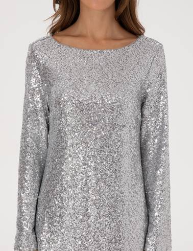 Gri Slim Fit Dokuma Elbise