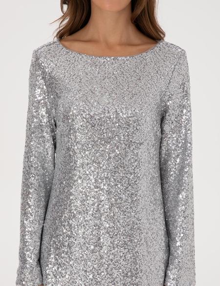 Gri Slim Fit Dokuma Elbise - 50313674003