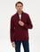 Bordo 3 İplik Regular Fit Fermuarlı Dik Yaka Basic Sweatshirt
