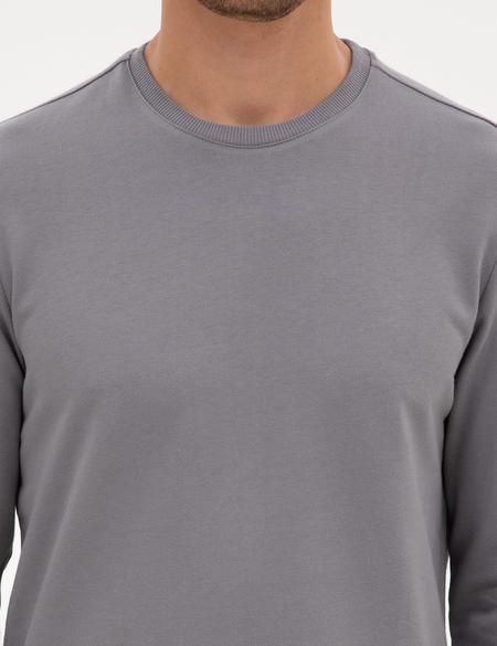 Gri 2 İplik Regular Fit Bisiklet Yaka Basic Sweatshirt - 50314054084