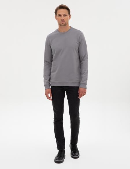 Gri 2 İplik Regular Fit Bisiklet Yaka Basic Sweatshirt - 50314054084