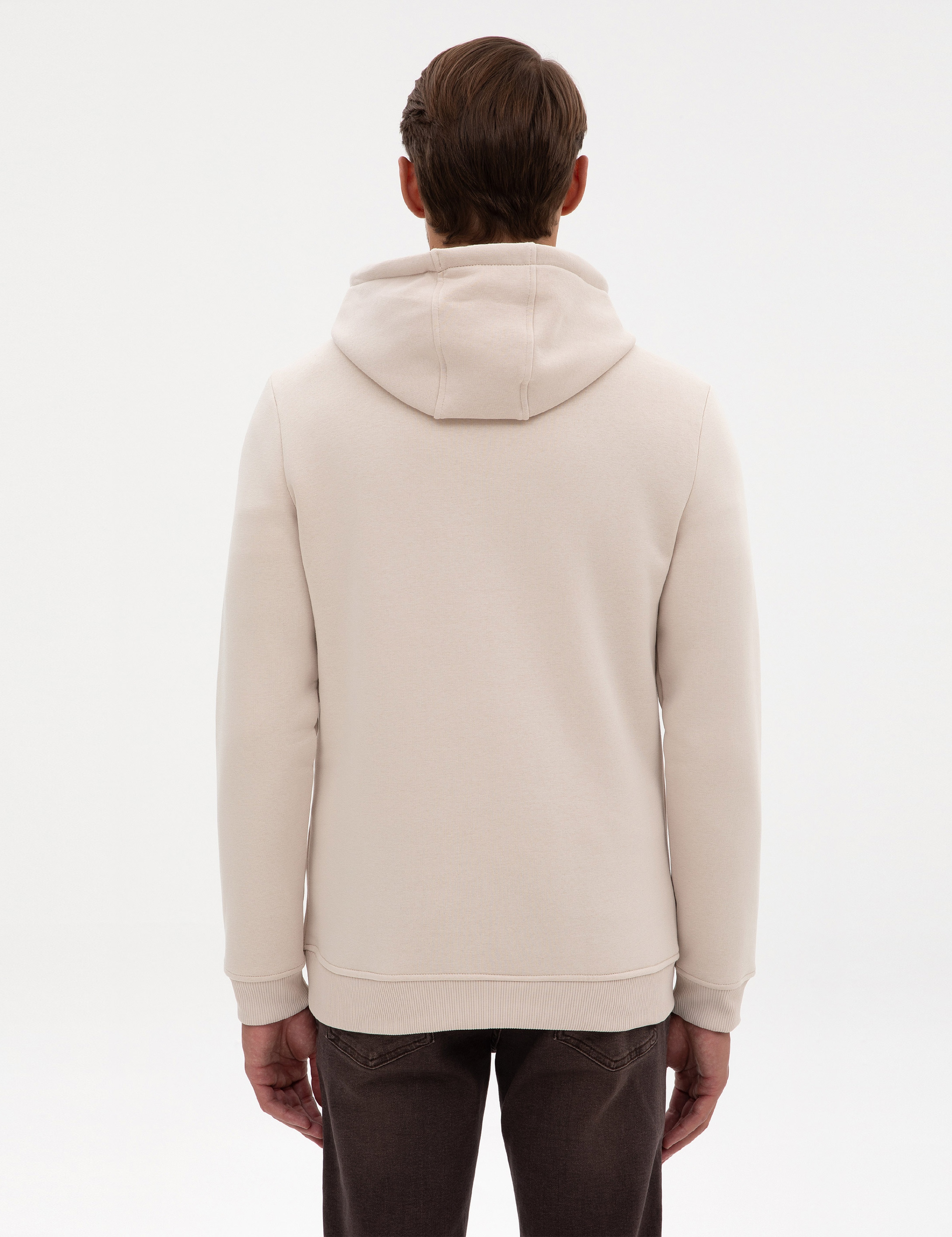 Taş 2 İplik Regular Fit Kapüşonlu Basic Sweatshirt - Image 5