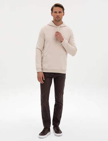 Taş 2 İplik Regular Fit Kapüşonlu Basic Sweatshirt