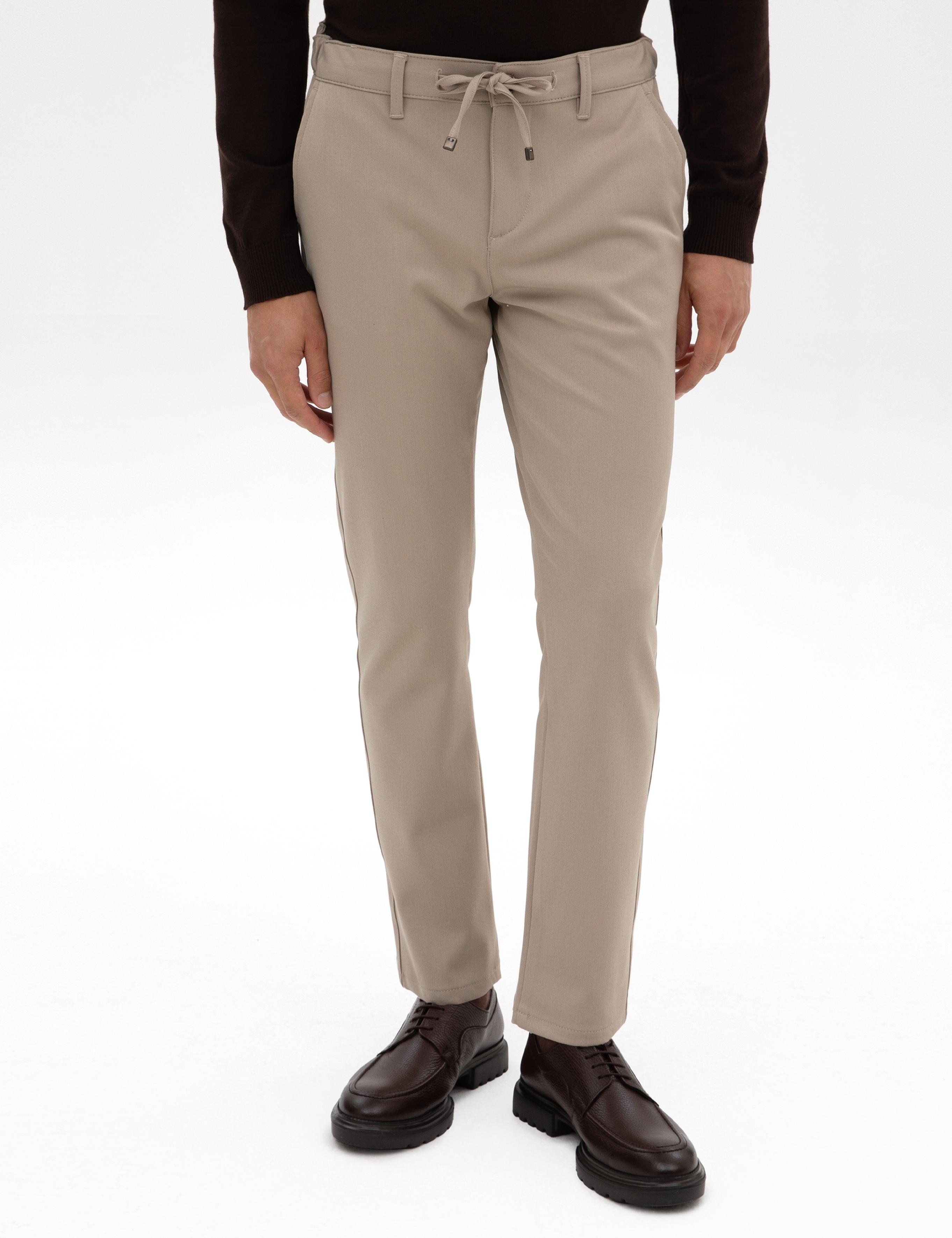 Bej Slim Fit Kanvas Pantolon