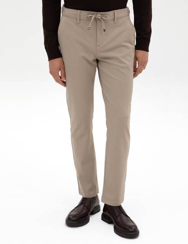 Bej Slim Fit Kanvas Pantolon