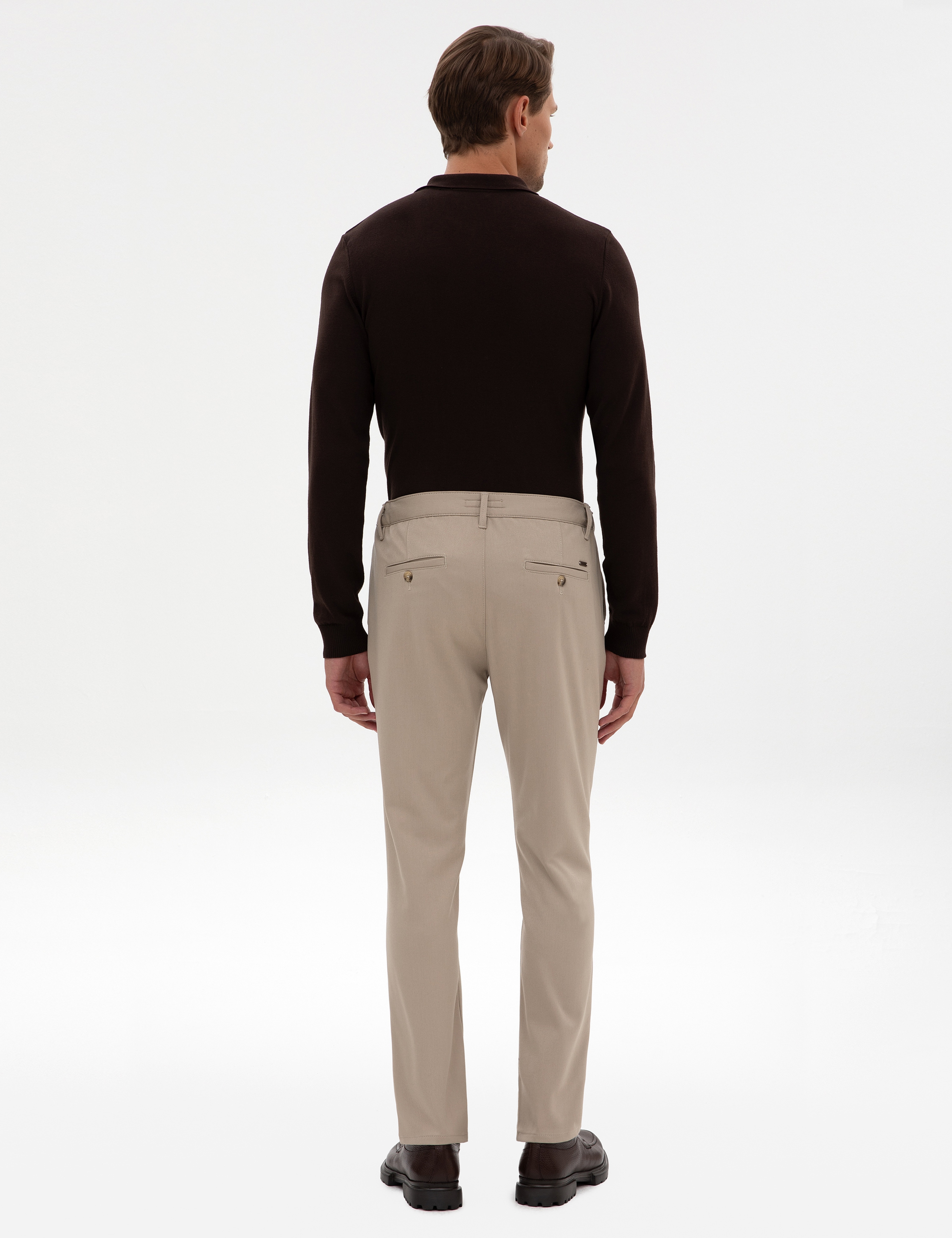 Bej Slim Fit Kanvas Pantolon - Image 4