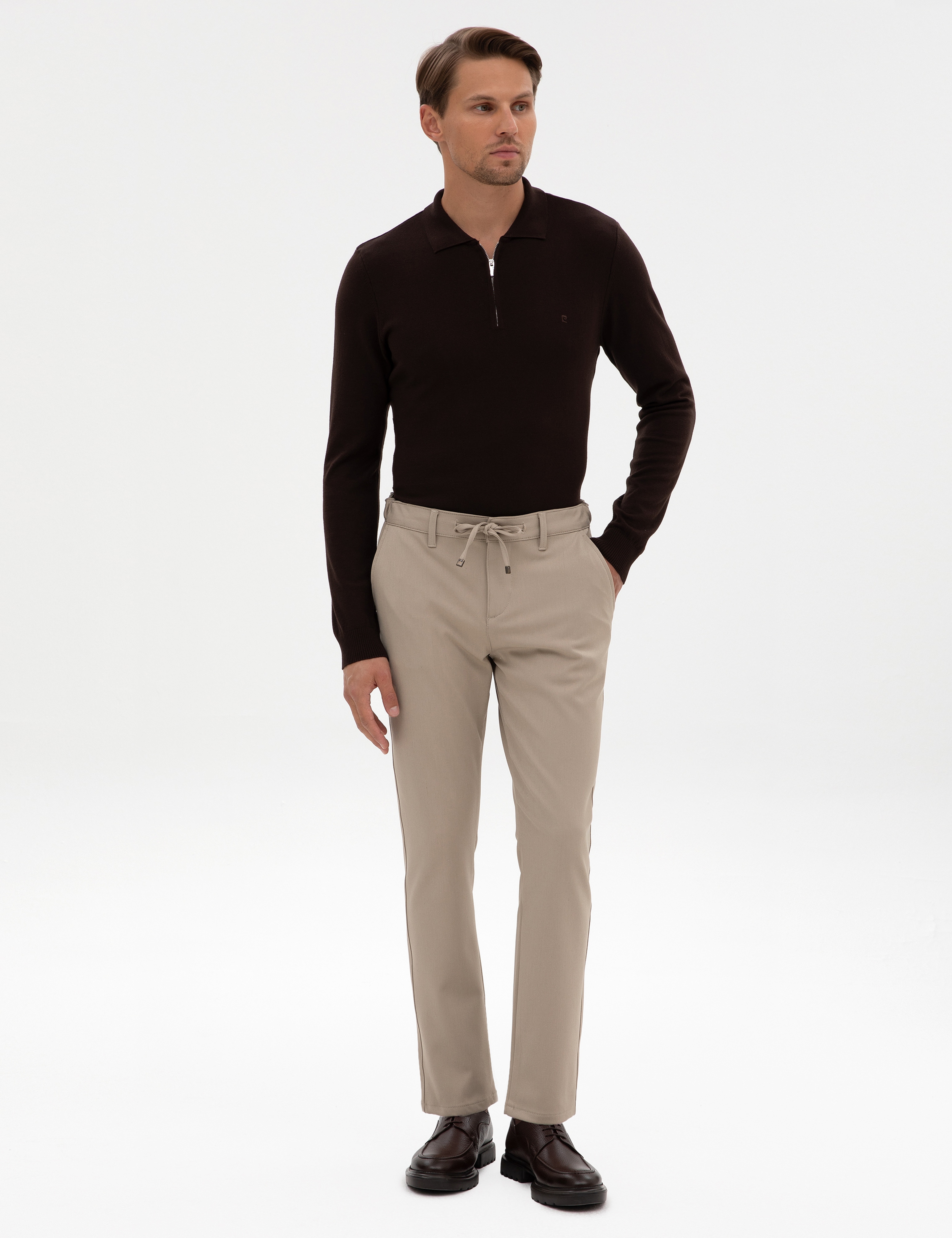 Bej Slim Fit Kanvas Pantolon - Image 3