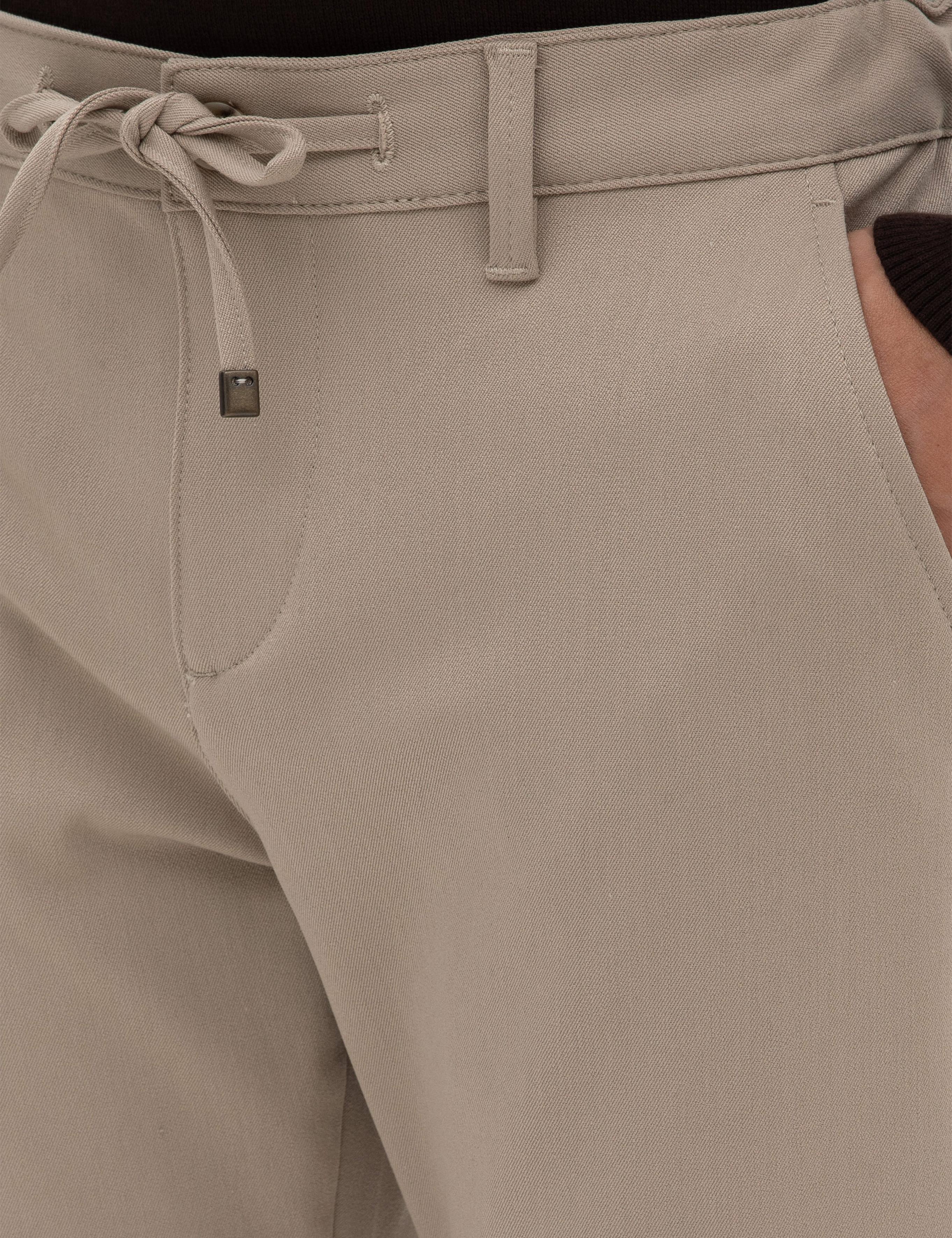 Bej Slim Fit Kanvas Pantolon