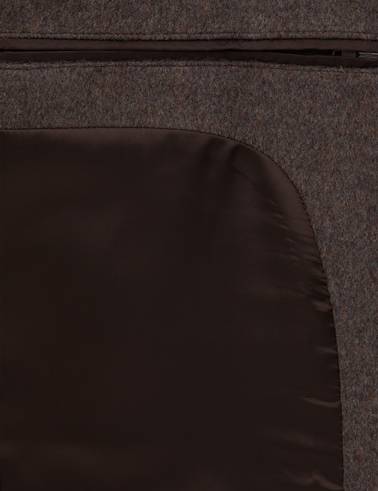 Kahverengi Ex. Slim Fit Yün Karışımlı Kaşe Kaban