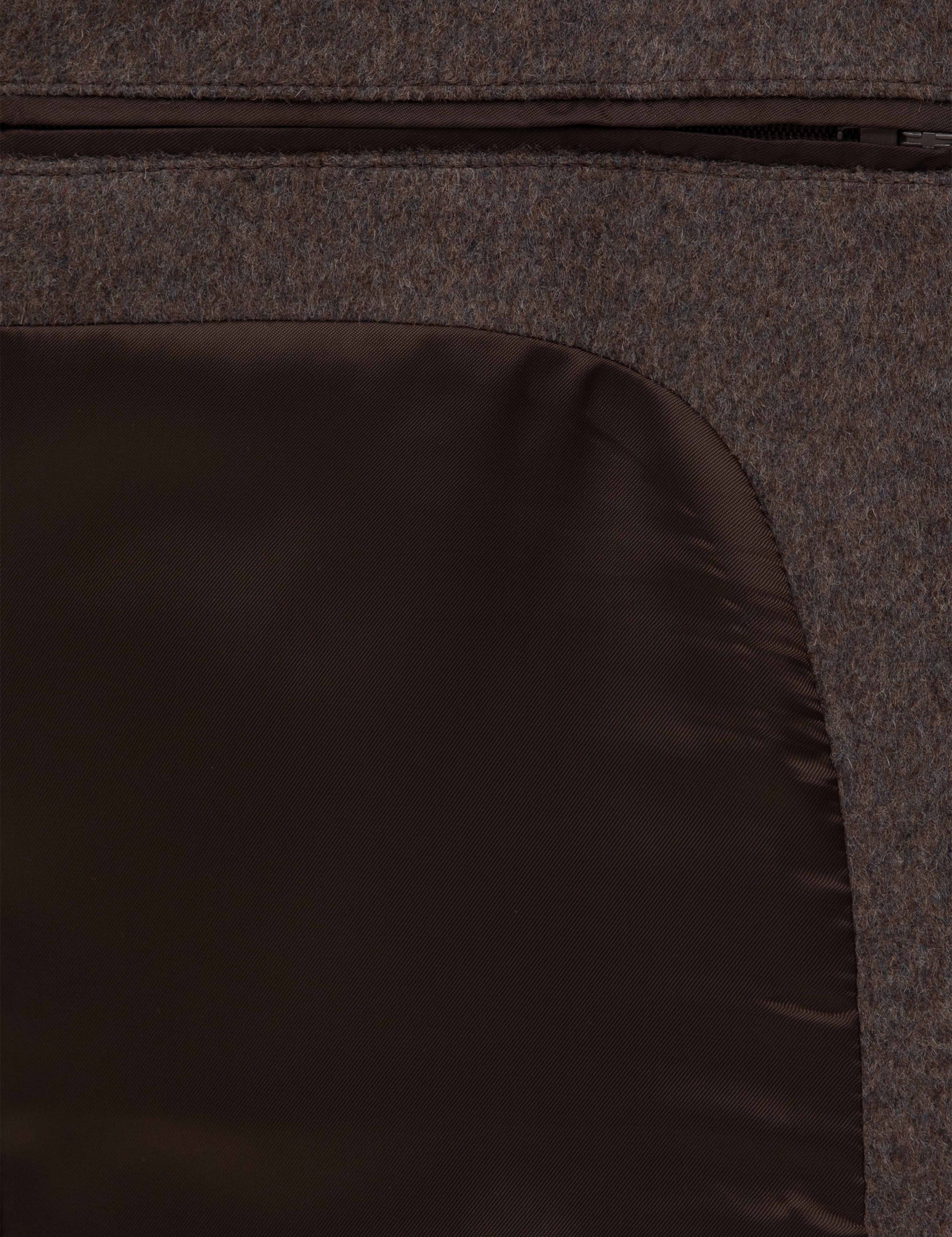 Kahverengi Ex. Slim Fit Yün Karışımlı Kaşe Kaban - Image 6