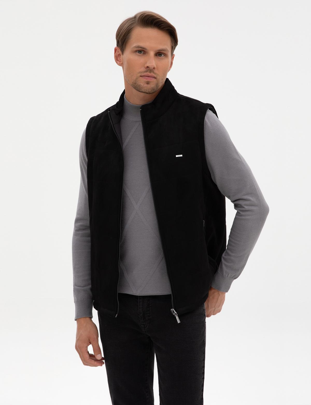 Siyah Suni Deri Ceket