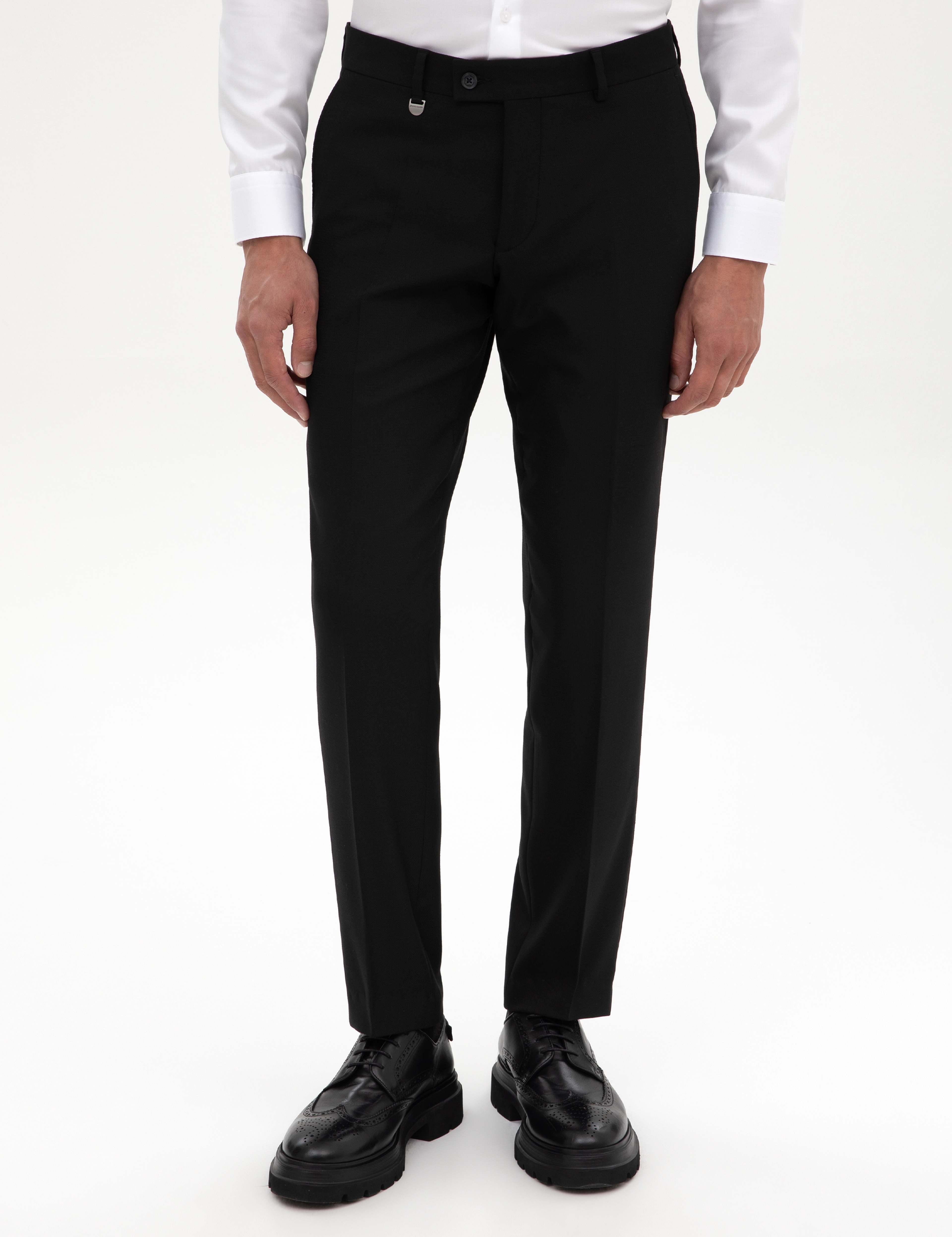 Siyah Slim Fit Kumaş Pantolon - Image 2