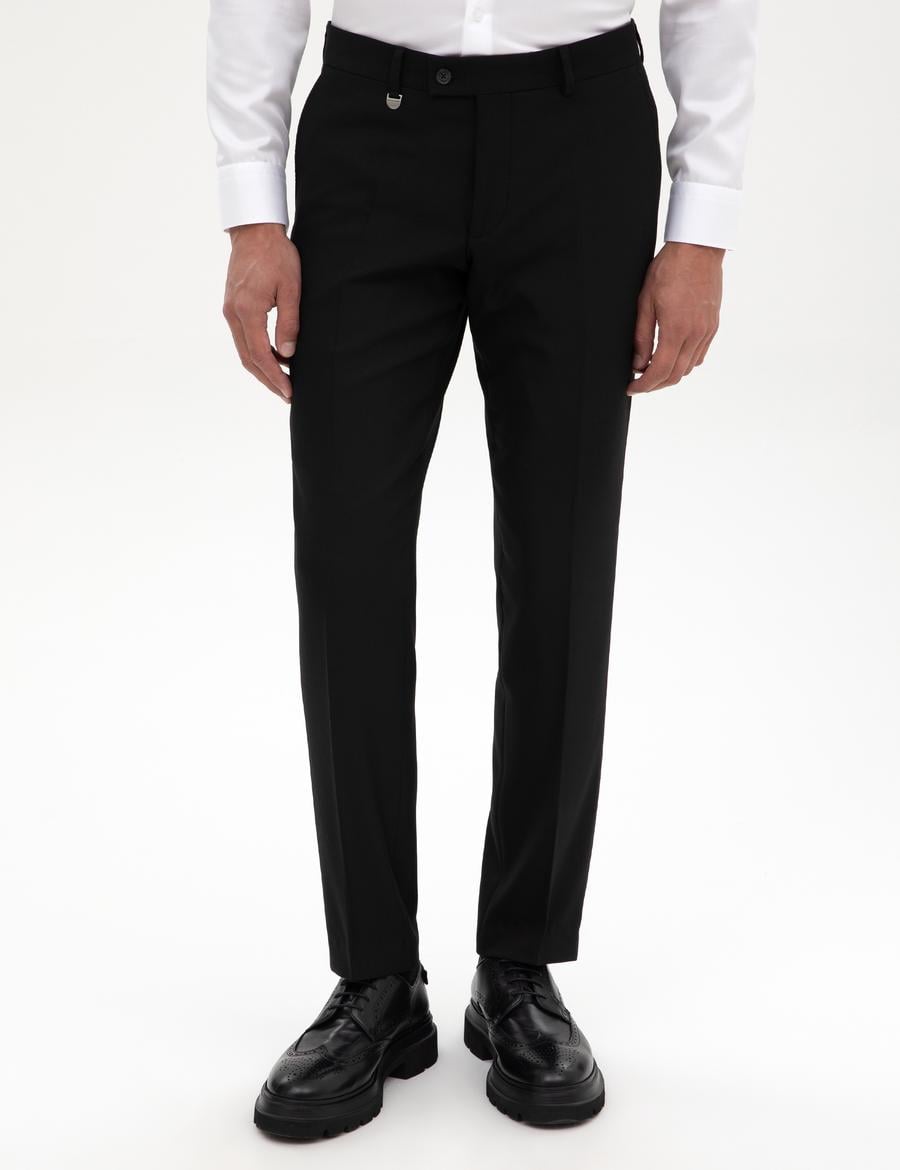 Siyah Slim Fit Kumaş Pantolon