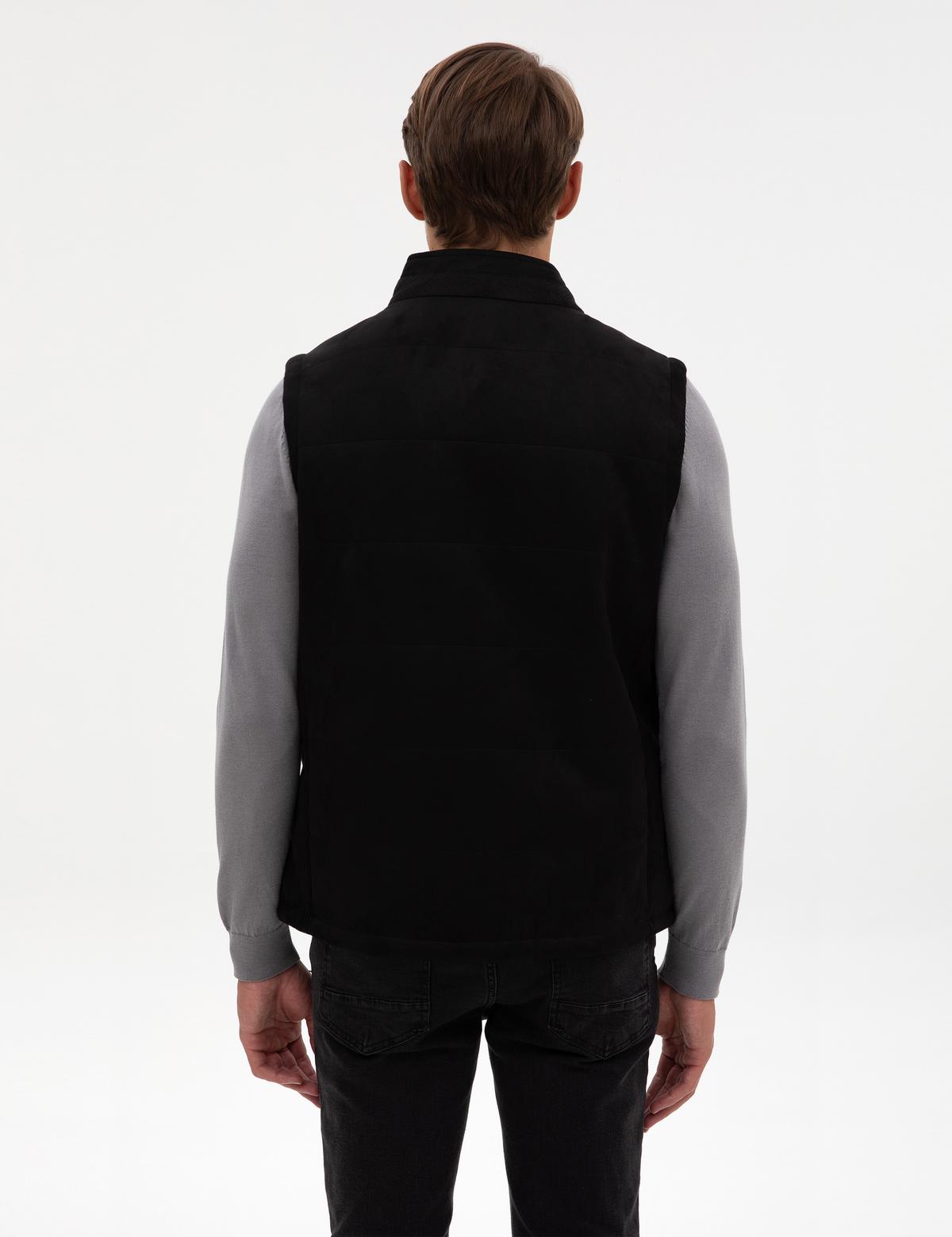 Siyah Suni Deri Ceket - 50318039009