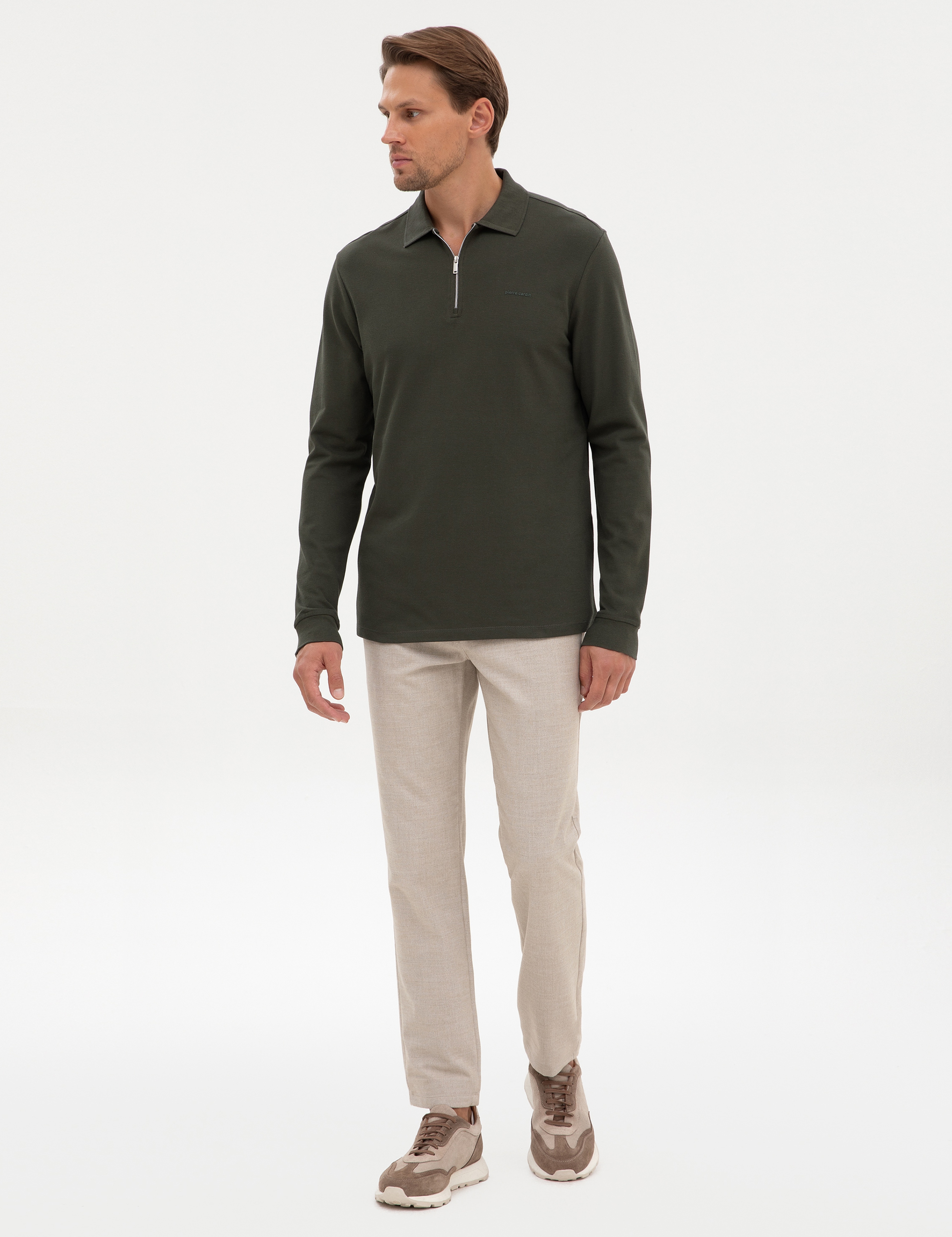 Bej Ex. Slim Fit Kumaş Pantolon - Image 3
