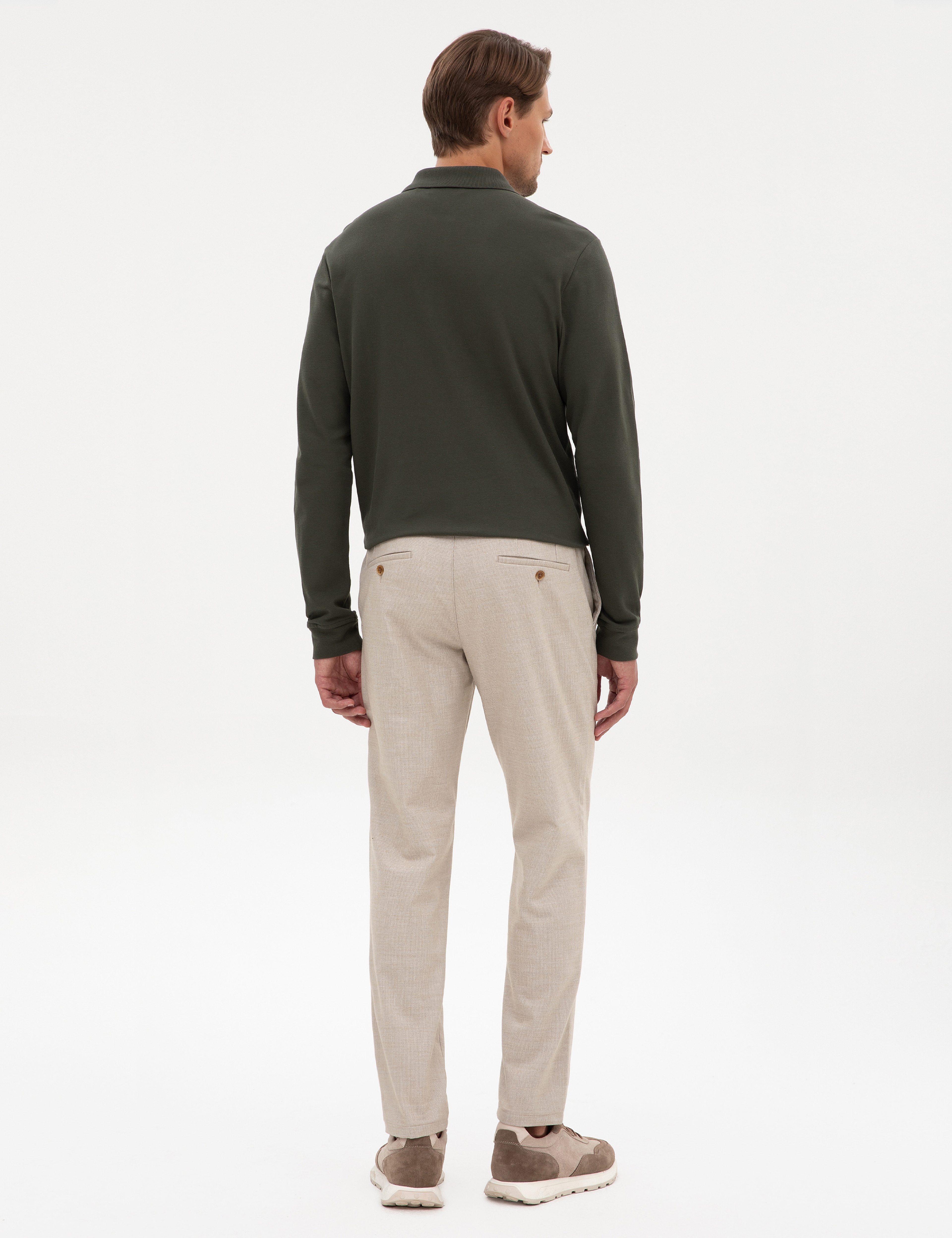 Bej Ex. Slim Fit Kumaş Pantolon - Image 4