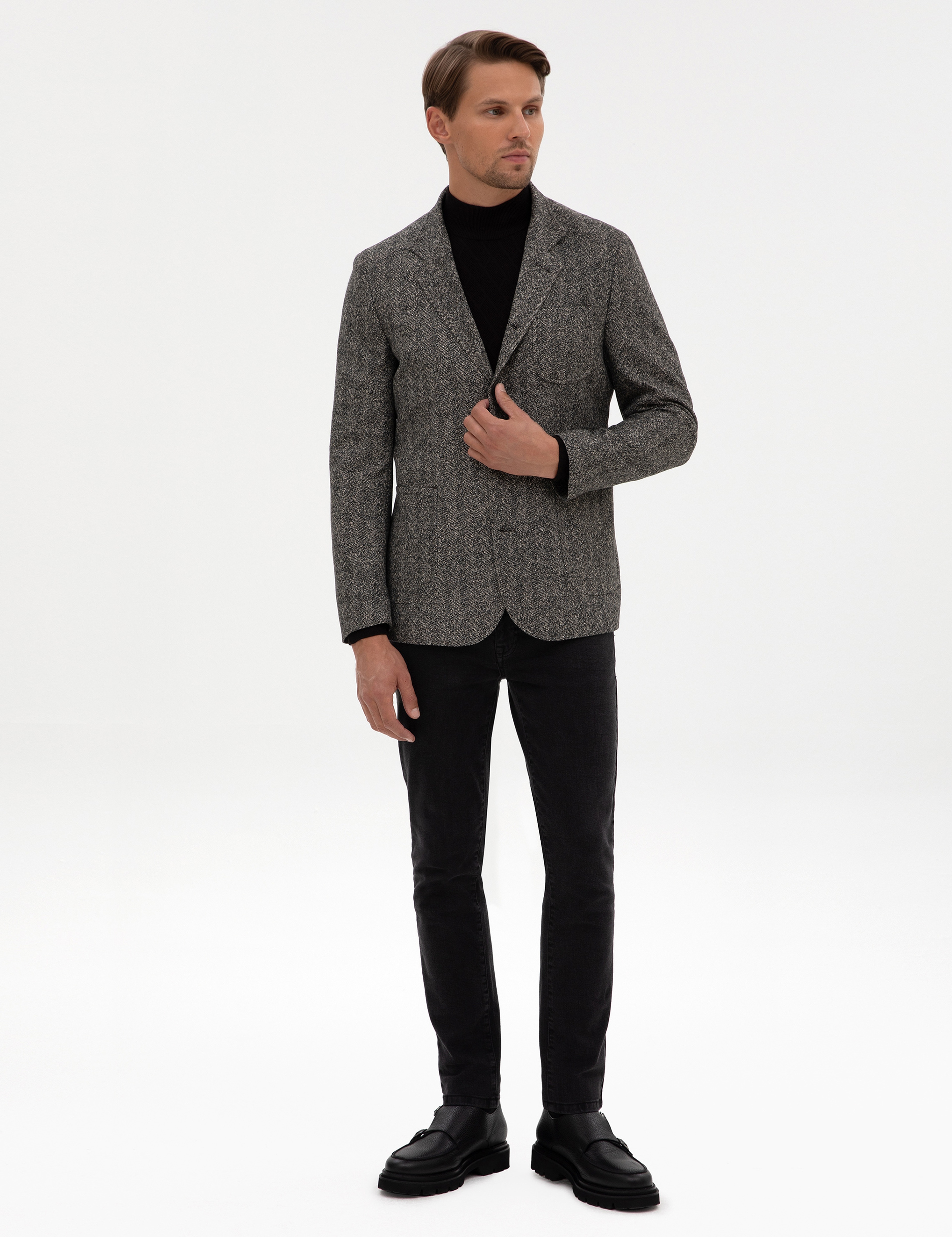 Siyah Slim Fit Ceket - Image 4