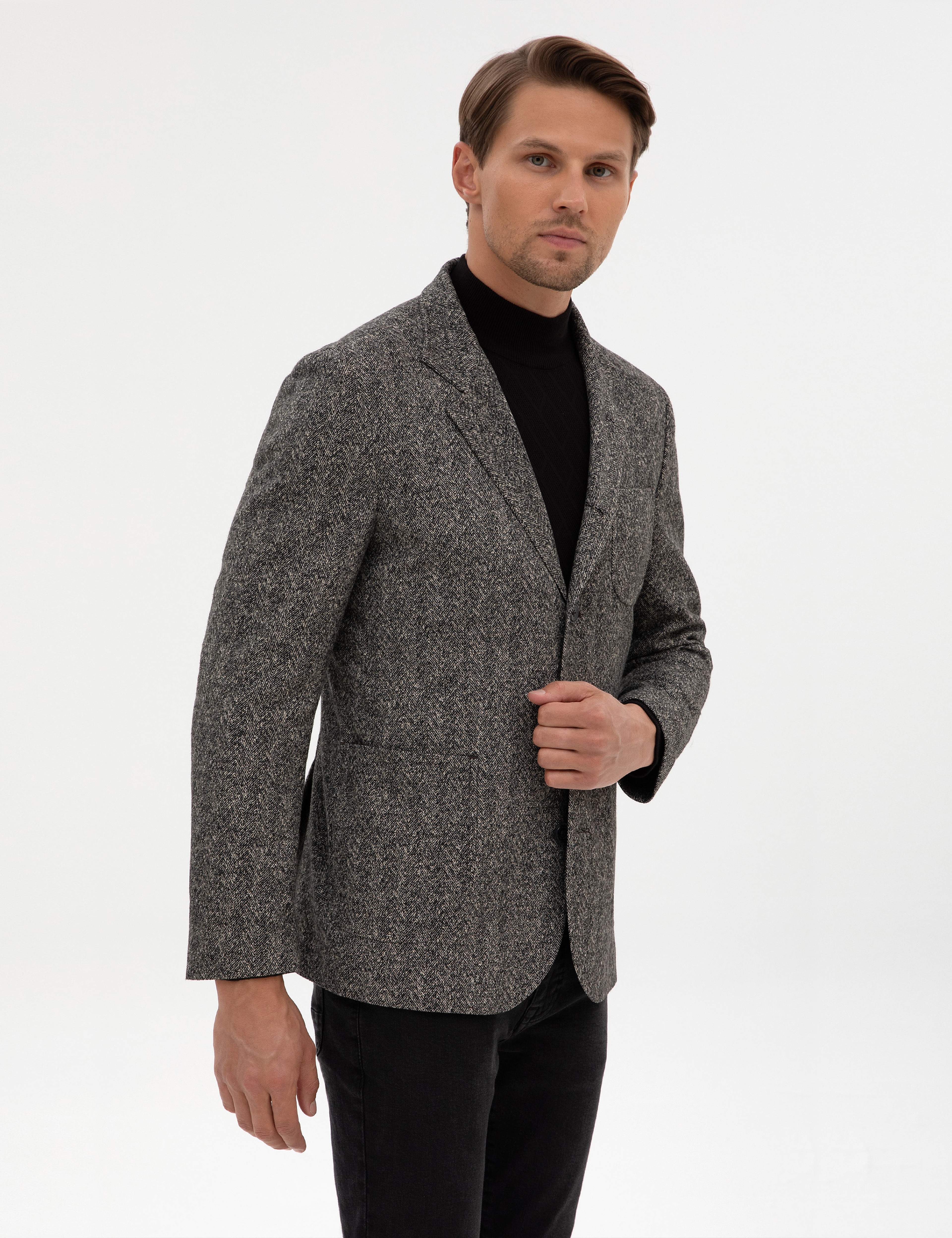 Siyah Slim Fit Ceket - Image 3