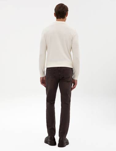 Kahverengi Slim Fit Jean Pantolon