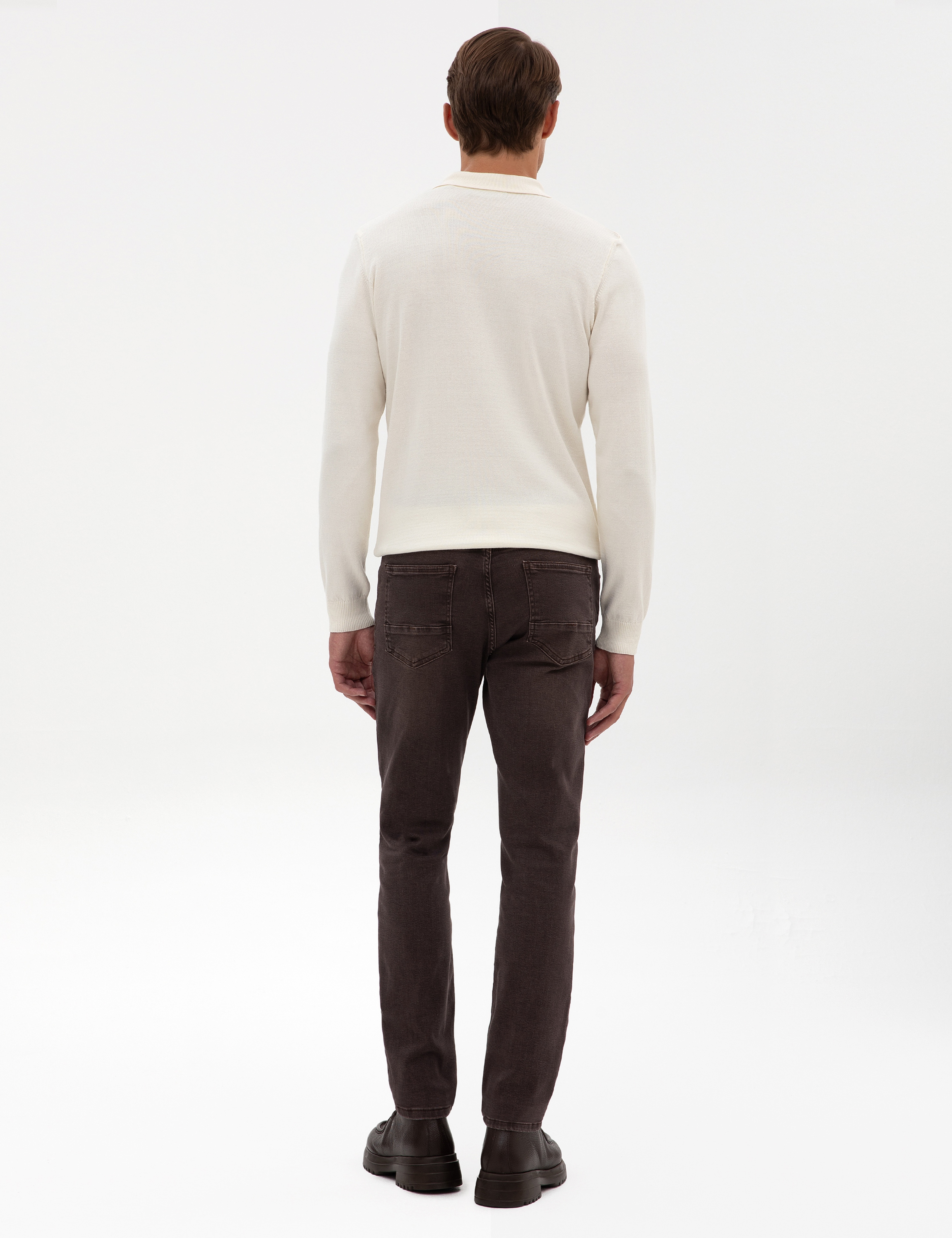Kahverengi Slim Fit Jean Pantolon - Image 4