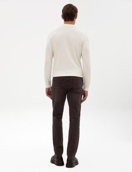 Kahverengi Slim Fit Jean Pantolon - 50317247036