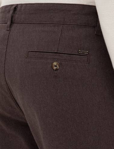 Koyu Kahverengi Slim Fit Kanvas Pantolon