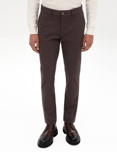 Koyu Kahverengi Slim Fit Kanvas Pantolon