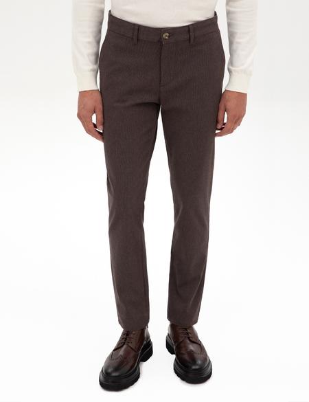Koyu Kahverengi Slim Fit Kanvas Pantolon - 50317228197